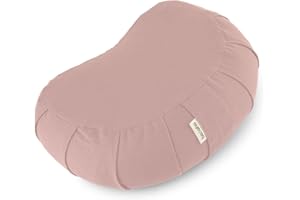 basaho Poduszka do medytacji CRESCENT Zafu | Bawełna organiczna | Z Łuską Gryki | Zdejmowana poszewka nadająca się do prania