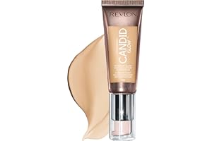 Revlon Photoready Candid Glow, Fond de Teint Liquid, pour Peaux Sensibles et Sèches, Fini Lumineux et Hydratant, Couvrance Modulable TransparenteàMoyenne, Anti-Pollution, N120 Buff, 22 Ml