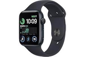 Apple Watch SE (2nd Generation) (GPS, 44mm) - Aluminium Case Midnight with Midnight Sports Strap - Regular (Refurbished)