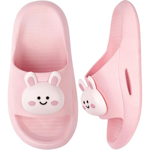 Vunavueya Pantoufles Maison pour Enfants et Femmes Hommes Tongs Chaussons d'été Chaussures de Bain Sandales de Piscine Plage 23-44, Noir Rose, 37/38 EU