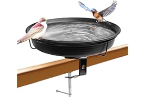 VeyFolzin.st Vogeltränke, Vogeltränke Balkon Groß Balkongeländer Garten Modern Vogelbad, Vogeltränke Groß Frostsicher Winterfest Vogeltränke Hängend für Balkongeländer (Schwarz)