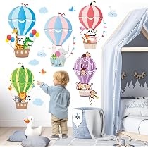 Autocollants Muraux Enfants Happy Hills & Zoo – Grand Format 111x175 Cm – Décoration Amovible Chambre Bébé, Crèche, École Maternelle – Multicolore Joyeux Et Ludique