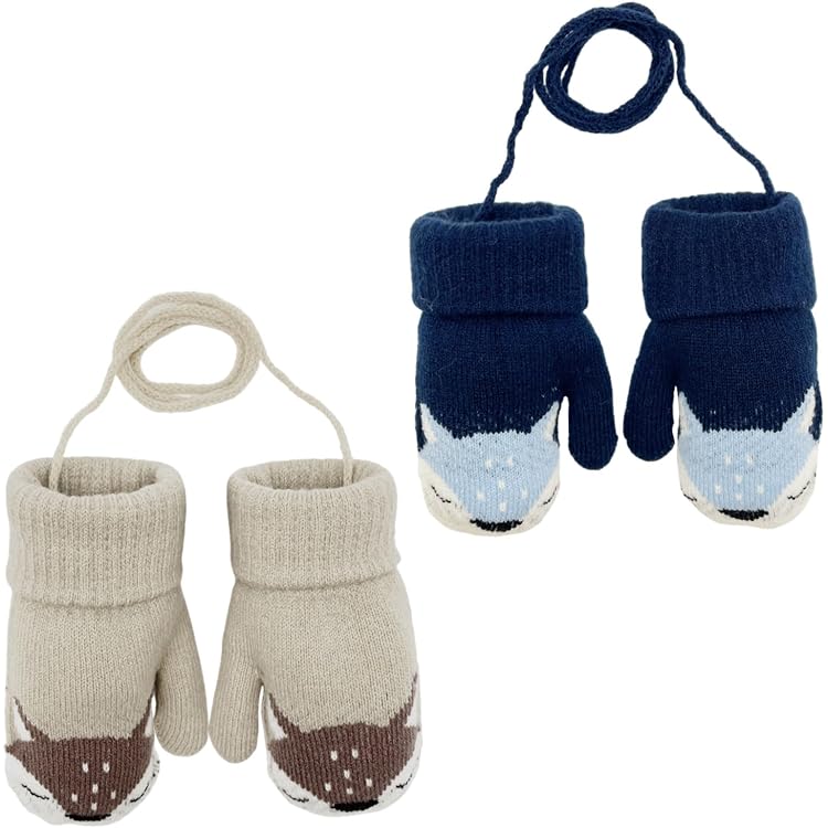 3 pezzi Set di cappello e guanti lavorati a maglia per bambini