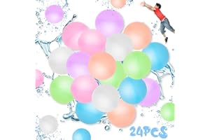 Daover 24 Stück Wasserbomben Wiederverwendbar, Schnell Befüllbare Silikon Wasserball für Kinder Erwachsene, Wiederverwendbare Wasserbomben aus Silikon, Geeignet für Sommer-Mottopartys, Poolpartys