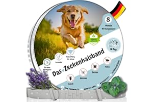 tooSimple Das Zeckenhalsband für Hunde 100% Pflanzliches Premium Öl Wirkungsvoller Schutz gegen Zecken Flöhe Mücken Läuse Ungeziefer - 8 Monate Wirkungsdauer