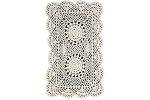 Seaquin White Crochet Lace Chair Arm Covers (Pair) OR Chair Backs (Pair) (100% Cotton) (55613)