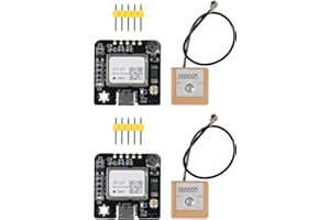 AOICRIE 2pcs GT-U7 GPS Module Navigation Satellite Positioning GPS Receiver Compatible with NEO-6M 51 Microcontroller STM32 R3+ IPEX Active GPS Antenna for Raspberry Pi Drone Flight