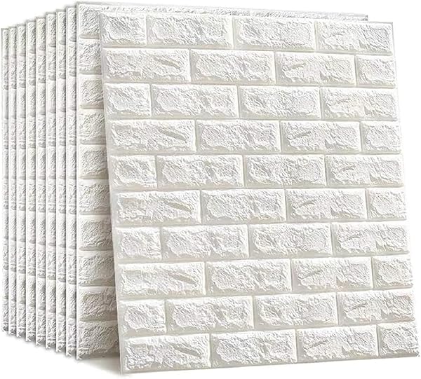 Barebeauty 3D Wall Panel Wallpaper, Self Adhesive PE Foam Brick Sticker, Waterproof Peel & Stick Wall Covering for Home, Bedroom & Living Room Decor, 70 x 77 cm
