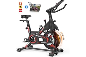 Kitopa Cyclette da Casa, Cyclette Professionale Magnetica con APP, Volano da 15 kg, Schermo Monitoraggio, Supporto Tablet, Capacità di Peso 150 kg