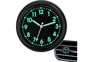 Maciun Orologio analogico per auto, piccolo orologio analogico, da attaccare sul cruscotto 'auto, orologio analogico per auto, adesivo per barca