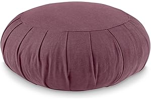 Lotuscrafts Zafu Meditationskissen Yogakissen Zen - Sitzhöhe 15cm - Yoga Zafukissen mit Dinkelfüllung - Bezug aus Bio-Baumwolle - GOTS Zertifiziert