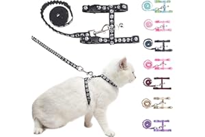 BEAUTYZOO Katzengeschirr und Leine, ausbruchsicher, zum Spazierengehen, Kätzchen, weich, verstellbar, für kleine, atmungsaktives kariertes Band, Nylon für den Innen- und Außenbereich