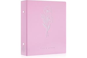 Lanpn Album na zdjęcia, lniany, 400 kieszeni, pomieści tylko zdjęcia portretowe w rozmiarze 10 x 15 cm, różowy