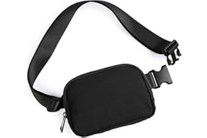 ODODOS Unisex Mini Belt Bag with Adjustable Strap Fanny Pack Small Waist Pouch for Workout Running Traveling Hiking, Black