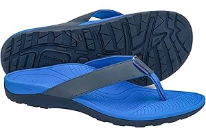 Everhealth Men's Orthotic Sandals Arch Support Flip Flops Thongs for Plantar Fasciitis Flat Feet Heel Pain Relief, Shock Absorbing & Slip-Resistant Beach Toe-Post Sandal