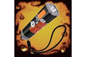 EverBrite Halloween Torch, Small Flashlight, Pocket LED Torch with Clip for Reading, Camping, Batteries Included, Black
