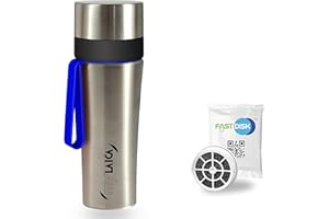 Laica MyLaica Botella Personal Deportiva, 0,5 L, Acero Inoxidable, filtrante, Cromado/Azul…