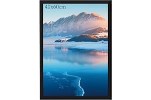 DTXDTech Cadre photo en bois noir - 40 x 60 cm - Format DIN 40 x 60 cm - 40 x 60 cm - Montage mural - 40 x 60 cm - Pour impression de 40 x 60 cm - Décoration de chambre et salon