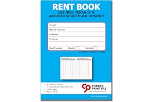 CHERRY PRINTERS Cherry Tenants Rent Book - Assured Tenancy & Assured Shorthold Tenancy - Weekly/Monthly A5 16pages