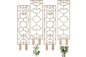ORIGREEN Holz-Pflanzenrankgitter für Kletterpflanzen im Innenbereich, Decorify Rankhilfe für Zimmerpflanzen, Pflanzenstütze mit feuchtigkeitsbeständiger Schicht für Weinreben, Efeu, Hoya (4 Stück, De).