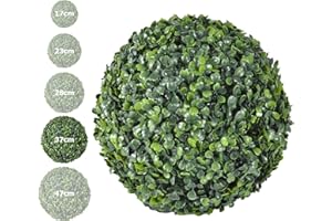 HORO.ES Bola de Césped Artificial, Bola de topiario de boj, Bola de Planta de plástico Verde con 5 tamaños para Espacios Interiores, jardín, decoración de Bodas y decoración del hogar (37CM)