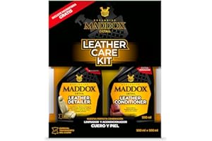 Maddox Detail - Kit Limpieza Cuero Coche | Limpiador De Piel Coche, Crema Reparadora De Cuero, Limpiador Tapicería y Asientos | Tratamiento para Renovar y Proteger | Leather Care Kit 2x500ml