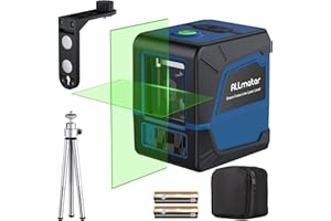 ALLmeter Kreuzlinienlaser Grün Laser Wasserwaage 100ft/30m mit selbstnivellierender Magnethalterung 360° Linienlaser IP54 Staub & Wasserschutz mit 2*AA Batterien & Schutztasche