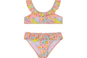 POWER FLOWER Maillot de Bain Filles 2 Pieces Bikini Maillot de Bain Maillots Deux Pièces Fille Ébouriffer pour Les Tout-Petits de 4 à 16 Ans