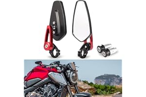 LOKLISUM Rétroviseurs de moto 7/8" Rétroviseurs D'extrémité de Barre CNC Rétroviseurs Latéraux de Moto Universels Compatible avec Grom Z900 Z125 pro Street Bike ATV MT-03 MT-07 MT-09 CBR600.