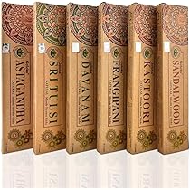 Goloka Organic Series Incenso Frangipani, 6 Scatole Da 15g (90g Totali), Bastoncini Naturali - 3