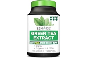Zenwise Health Green Tea Extract with EGCG & Green Coffee Bean - Antioxidant & Immune Supplement –Metabolism Support + Heart & Brain Health+Memory Boost - 120 Count