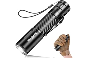 GEARLITE LED Taschenlampe Aufladbar, Superhelle Zoombare 2000 Lum Mini Torch mit 3 Lichtmodi & Langer Betriebsdauer, IP65 Taktische Wasserdichte Handlampe für Camping Wandern Angeln Outdoor, Notfäll