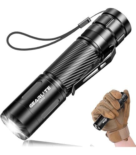Taclite Mini - Het ultieme alledaagse micro -tool, oplaadbare LED magnetische super heldere tactische zaklamp hoge lumen met hoedclip, waterdicht, 3 helderheid, multitool - geschenken (Black