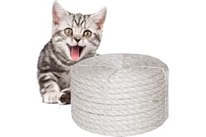 O'woda 20M Sisalseil für Kratzbaum Seil 6 mm, für Kratzbäume, Seil Kordel, Camping Seil, Garten, Mehrzweck Utility Sisal Seil DIY Handwerk Seil (20 Meter, Weiß)