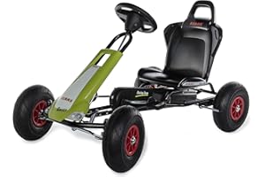 Ferbedo 10 503 8 GoKart CLAAS Racer (Tretauto für Kinder von Alter ca. 3-8 Jahre, hochwertiger Stahlrahmen, Verstellbarer Sitz, Luftbereifung, inkl. Soundlenkrad, belastbar bis 50 kg) 105038