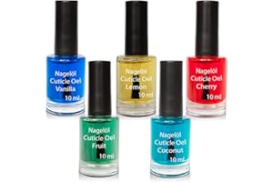 SUN GARDEN NAILS Olio per unghie in una bottiglia di pennello Set N°1, Vanilla, Lemon, Cherry, Fruits, Coconut 5x10ml