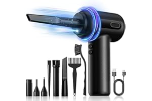 GGUA Compressed Air Cleaner for PC, Air Duster 51000RPM 3-Gear Speed, Reusable Air Blower Cordless Rechargeable 6000mAH, Replaces Compressed Air Can for Laptop, Electronics, Keyboard, Car Cleaning