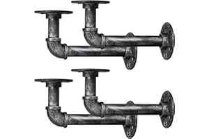 BEJOY Lot de 4 supports d'étagère robustes pour étagères, support de tuyau industriel de 15 cm, support mural vintage en fer, étagère rustique vintage