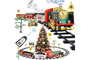 FRUSE Trenino Elettrico per Bambini,Trenino Elettrico di Natale con Affumicato, Luci e Suoni,Pista Treno Elettrico è un Regalo di Giochi per Bambini 3 4 5 6 7 8 9 Anni