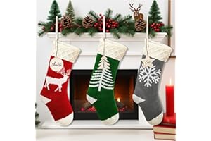 ONBAGLST Nikolausstrümpfe gestrickt ，Weihnachtsstrümpfe, personalisierte große Weihnachtsstrümpfe, 18 Zoll Kabelgestrickte Strümpfe