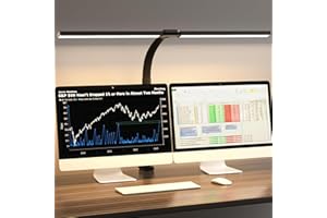 SKYLEO Lampara Escritorio - Flexo LED Escritorio - 24W Cuidado de los Ojos - Control Táctil - 5 Modos de Color X 11 Niveles de Brillo - 2400LM - Temporizador y Función de Memoria - Negro