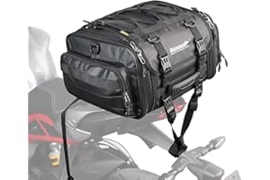 Rhinowalk Motorcycle Saddle Bag Motorbike Tail Bag Waterproof Expandable Pannier Bag Powersports Travel Luggage (Black, 26L)