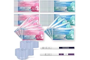 Accufast 50 Test Ovulazione + 20 Test Gravidanza + 70 Tazze, Altamente Preciso Test di ovulazione e Test di gravidanza, Monitoraggio Attendibile del Ciclo e del Periodo Fertile (50LH+20HCG)