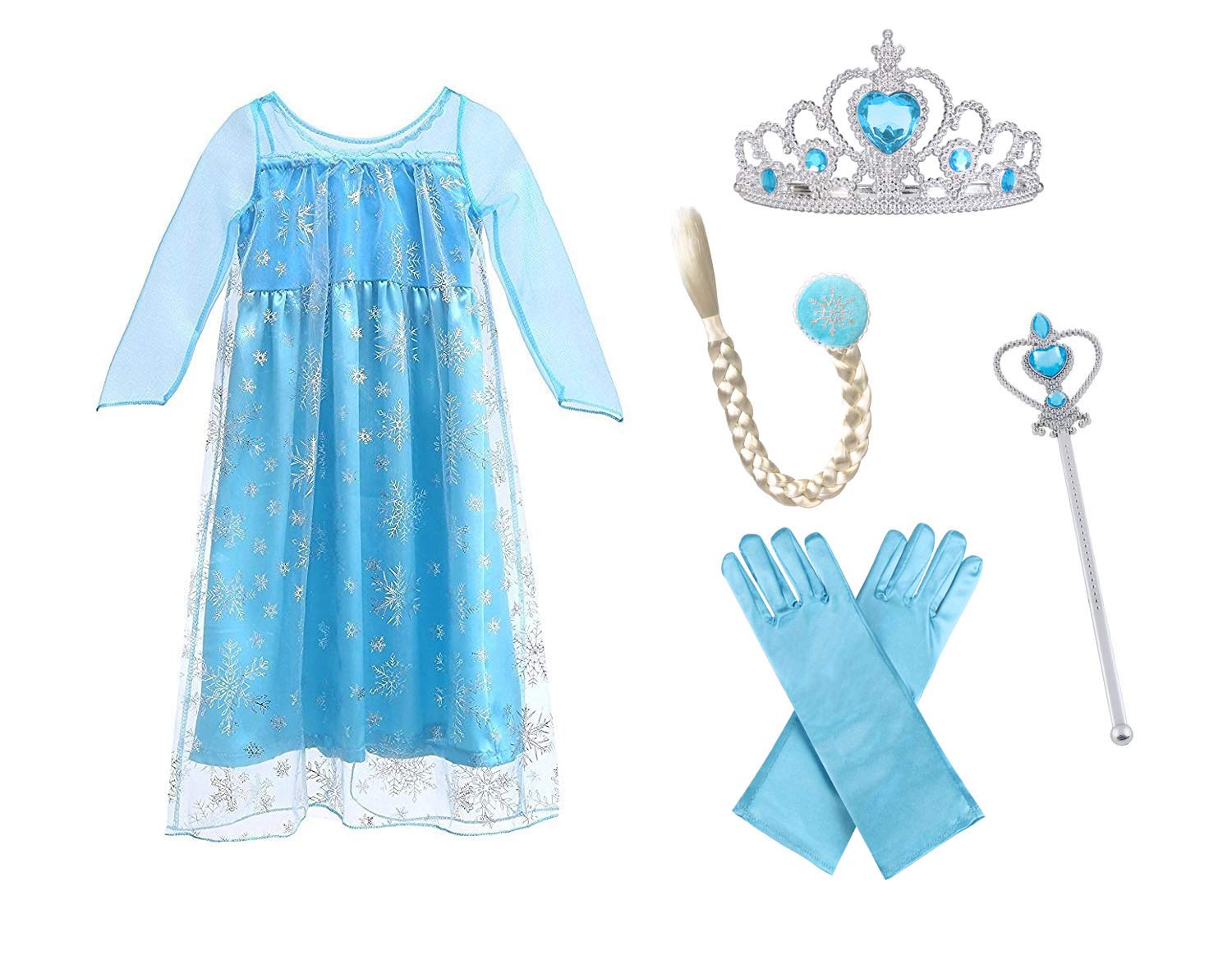 URAQT Elsa Frozen 2 Costume Set da Principessa Elsa Corona Bacchetta Disney  Costumi Vestito Elsa Costume di Cosplay Party Halloween Costume Abito delle  Ragazze di Natale Vestito Fantasia Costumi urban-earth.co.uk