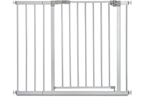 hauck Stop N Safe 2 Silver Barrera Seguridad Niños | Valla Infantil para Puertas y Escaleras de 96–101 cm – Sin Taladrar – Seguridad Bebé - Aptas como Vallas para Perros – Solo para Interiores