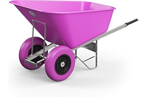 Agri Barrow Wheel Barrow 200 Litre Plastic Wheelbarrow with Puncture Proof Twin Slim Tyres, Pink – Ideal for Equestrians, Farmers, Gardeners, Stable Yards, and Heavy-Duty Use