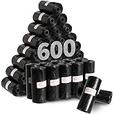 KOMABLEN 600PCS Bolsas Caca Perro Biodegradables, 40 Rollos Bolsas Excrementos Perros con Porta Bolsas Caca Perro, A Prueba d