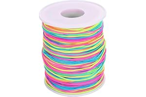 Elastic Cord, VABNEER 1mm x 100m Bracelet String Elastic String Beading Cords Thread Bracelet Elastic String Cord for Jewellery Making, Necklace, Craft, Bracelet, DIY Present (Corloful,1mm x 100m)