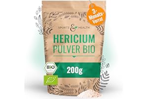 ‎CDF SPORTS & HEALTH SOLUTIONS Bio Hericium Pulver – 200g Hericium – 2g Löwenmähne Pulver pro Tagesdosierung – Igelstachelbart Vitalpilze – Allergenfrei