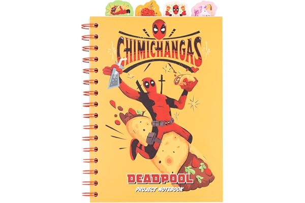 Grupo Erik Libreta con separadores Marvel Deadpool - Cuaderno A5 punteado | Cuaderno apuntes : Libreta a5 anillas : Tapa blanda 160 págs